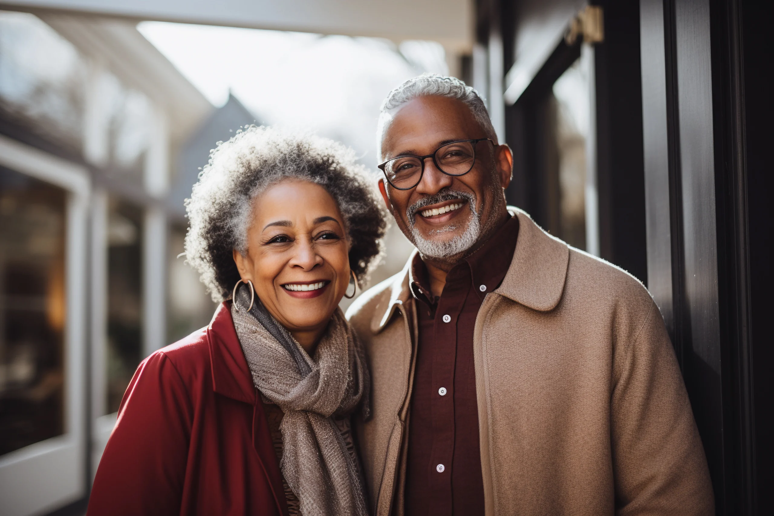Happy senior patient smiling confidently after dental implant treatment
